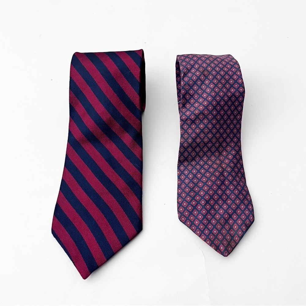 BERT PULITZER All Silk Lot Of Two Bundle One Striped One Patterned Ties